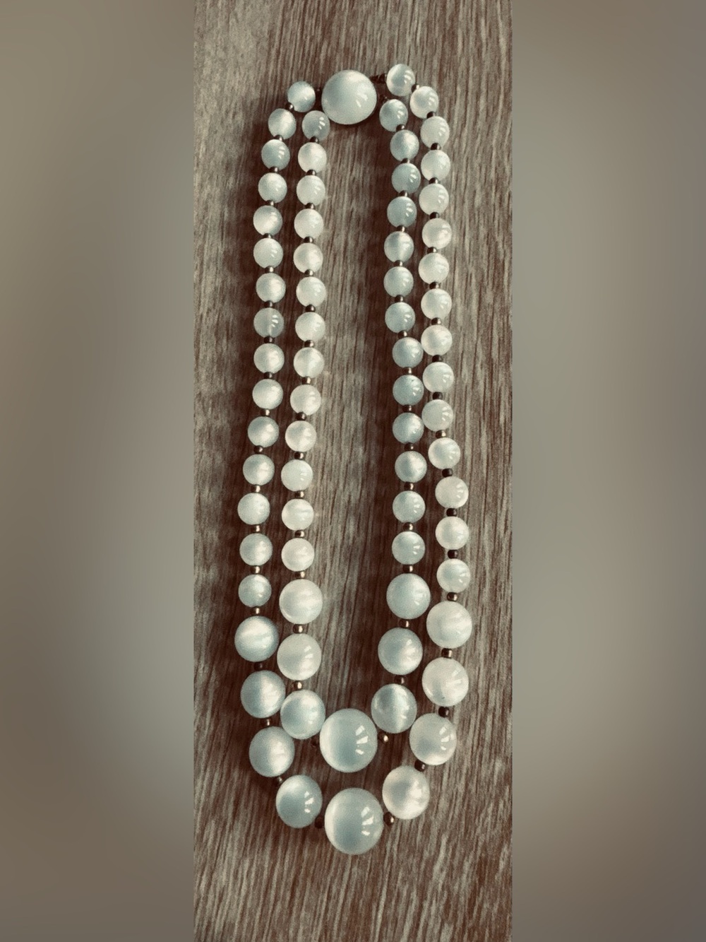 Vintage White Opaque Beaded Necklace